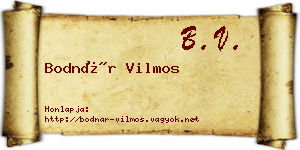 Bodnár Vilmos névjegykártya
